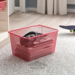 ترکیب ذخیره سازی با جعبه ایکیا مدل IKEA TROFAST رنگ سفید/قرمز روشن