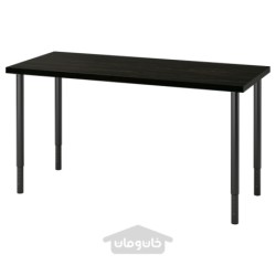 میز تحریر ایکیا مدل IKEA LAGKAPTEN / OLOV رنگ مشکی-قهوه ای/مشکی