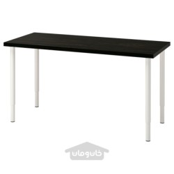 میز تحریر ایکیا مدل IKEA LAGKAPTEN / OLOV رنگ مشکی قهوه ای/سفید