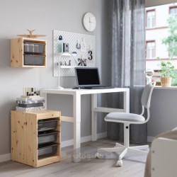 ترکیب ذخیره سازی با جعبه ایکیا مدل IKEA TROFAST رنگ کاج سفید روشن/خاکستری تیره