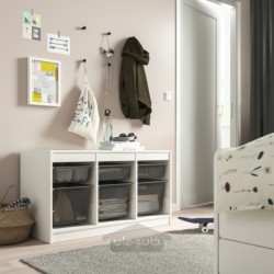 ترکیب ذخیره سازی با جعبه ایکیا مدل IKEA TROFAST رنگ سفید/خاکستری تیره