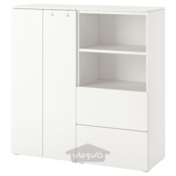 ترکیب ذخیره سازی ایکیا مدل IKEA SMÅSTAD / PLATSA رنگ سفید/سفید