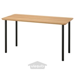 میز تحریر ایکیا مدل IKEA ANFALLARE / ADILS رنگ بامبو/مشکی-قهوه ای