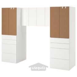 ترکیب ذخیره سازی ایکیا مدل IKEA SMÅSTAD رنگ سفید / چوب پنبه