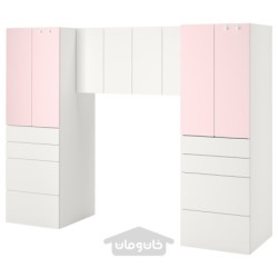 ترکیب ذخیره سازی ایکیا مدل IKEA SMÅSTAD رنگ سفید/صورتی کم رنگ