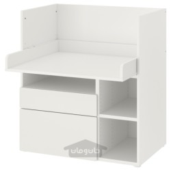میز تحریر ایکیا مدل IKEA SMÅSTAD رنگ سفید سفید/با 2 کشو