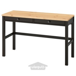 میز تحریر 2 کشو ایکیا مدل IKEA HEMNES رنگ مشکی-قهوه ای/قهوه ای روشن
