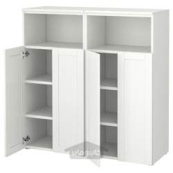 ترکیب ذخیره سازی ایکیا مدل IKEA SMÅSTAD / PLATSA رنگ سفید/با قاب با 6 قفسه