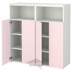ترکیب ذخیره سازی ایکیا مدل IKEA SMÅSTAD / PLATSA رنگ سفید/صورتی کم رنگ با 6 قفسه