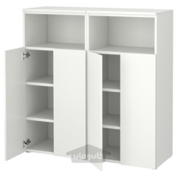 ترکیب ذخیره سازی ایکیا مدل IKEA SMÅSTAD / PLATSA رنگ سفید/سفید با 6 قفسه