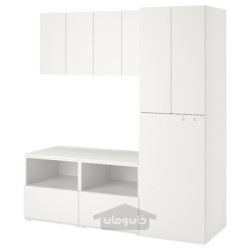 ترکیب ذخیره سازی ایکیا مدل IKEA SMÅSTAD / PLATSA رنگ سفید سفید/با بیرون کش