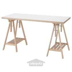 میز تحریر ایکیا مدل IKEA LAGKAPTEN / MITTBACK رنگ آنتراسیت سفید/توس