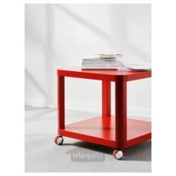 میز کناری روی چرخ ها ایکیا مدل IKEA TINGBY رنگ قرمز
