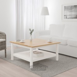 میز قهوه خوری ایکیا مدل IKEA HEMNES رنگ لکه سفید/قهوه ای روشن