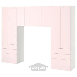 ترکیب ذخیره سازی ایکیا مدل IKEA SMÅSTAD / PLATSA رنگ سفید/صورتی کم رنگ