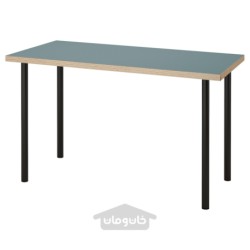میز تحریر ایکیا مدل IKEA LAGKAPTEN / ADILS رنگ خاکستری فیروزه ای /مشکی