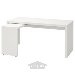 میز با پنل بیرون کش ایکیا مدل IKEA MALM رنگ سفید