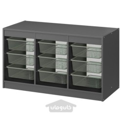 ترکیب ذخیره سازی با جعبه ایکیا مدل IKEA TROFAST رنگ خاکستری/سبز روشن-خاکستری