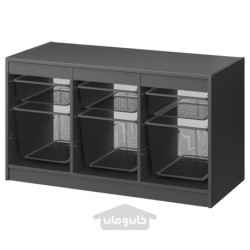 ترکیب ذخیره سازی با جعبه ایکیا مدل IKEA TROFAST رنگ خاکستری/خاکستری تیره