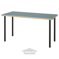 میز تحریر ایکیا مدل IKEA LAGKAPTEN / ADILS رنگ خاکستری فیروزه ای /مشکی