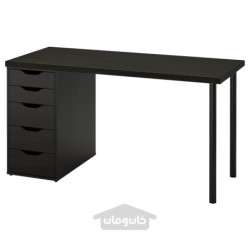 میز تحریر ایکیا مدل IKEA LAGKAPTEN / ALEX رنگ سیاه قهوه ای