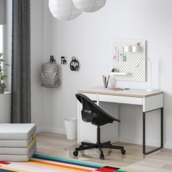 میز تحریر ایکیا مدل IKEA MICKE رنگ سفید/آنتراسیت
