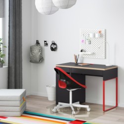میز تحریر ایکیا مدل IKEA MICKE رنگ آنتراسیت/قرمز