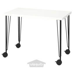 میز تحریر ایکیا مدل IKEA LINNMON / KRILLE رنگ سفید/مشکی