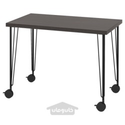 میز تحریر ایکیا مدل IKEA LINNMON / KRILLE رنگ مشکی-قهوه ای/مشکی