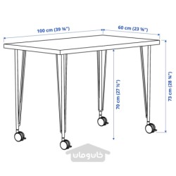 میز تحریر ایکیا مدل IKEA LINNMON / KRILLE رنگ مشکی-قهوه ای/مشکی