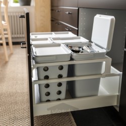 واحد تفکیک زباله ایکیا مدل IKEA HÅLLBAR رنگ برای کشوی آشپزخانه متد/خاکستری روشن