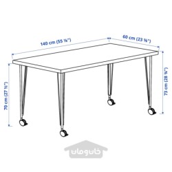 میز تحریر ایکیا مدل IKEA LAGKAPTEN / KRILLE رنگ آنتراسیت سفید/مشکی
