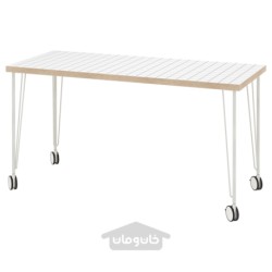 میز تحریر ایکیا مدل IKEA LAGKAPTEN / KRILLE رنگ آنتراسیت سفید/سفید