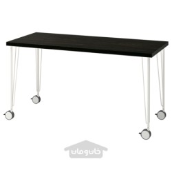میز تحریر ایکیا مدل IKEA LAGKAPTEN / KRILLE رنگ مشکی قهوه ای/سفید