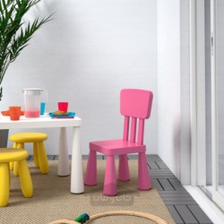 صندلی کودک ایکیا مدل IKEA MAMMUT رنگ داخل/خارج/صورتی