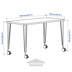 میز تحریر ایکیا مدل IKEA LAGKAPTEN / KRILLE رنگ سفید/مشکی