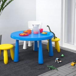 میز بچه گانه ایکیا مدل IKEA MAMMUT رنگ درون/خارج آبی