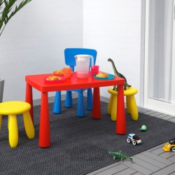 میز بچه گانه ایکیا مدل IKEA MAMMUT رنگ درون/خارج قرمز