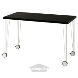 میز تحریر ایکیا مدل IKEA LAGKAPTEN / KRILLE رنگ مشکی قهوه ای/سفید