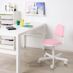 صندلی میز تحریر کودک ایکیا مدل IKEA ÖRFJÄLL رنگ سفید/صورتی ویسل