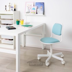 صندلی میز تحریر کودک ایکیا مدل IKEA ÖRFJÄLL رنگ سفید/آبی ویسل/سبز
