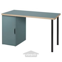 میز تحریر ایکیا مدل IKEA LAGKAPTEN / ALEX رنگ خاکستری فیروزه ای /مشکی