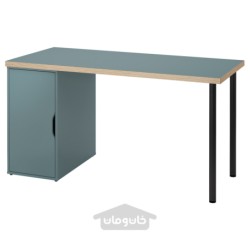 میز تحریر ایکیا مدل IKEA LAGKAPTEN / ALEX رنگ خاکستری فیروزه ای /مشکی