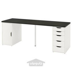 میز تحریر ایکیا مدل IKEA LAGKAPTEN / ALEX رنگ مشکی قهوه ای/سفید