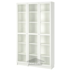 کتابخانه با درب های شیشه ای ایکیا مدل IKEA BILLY / OXBERG رنگ سفید