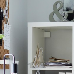 واحد قفسه بندی با زیر قاب ایکیا مدل IKEA KALLAX رنگ سفید/مشکی