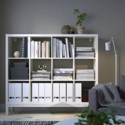 واحد قفسه بندی با زیر قاب ایکیا مدل IKEA KALLAX رنگ سفید/سفید