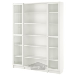 ترکیب کتابخانه با درب های شیشه ای ایکیا مدل IKEA BILLY / OXBERG
