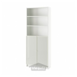 کتابخانه با درب های شیشه ای ایکیا مدل IKEA BILLY / HÖGBO رنگ سفید
