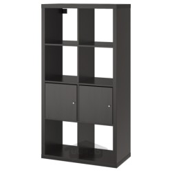 واحد قفسه بندی با درب ایکیا مدل IKEA KALLAX رنگ سیاه قهوه ای